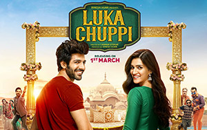 A poster of Bollywood film, Luka Chuppi